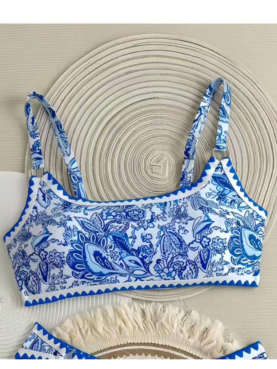 Solid Color Sexy Knit Fabric Round Ring Bikini Swimsuit, Beachwear