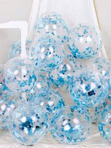 10 个 12 英寸混合彩色五彩纸屑乳胶氦气球，闪亮透明气球，适用于婚礼、生日、派对、返校、毕业装饰，颜色有彩色、粉色、红色、金色、橙色、绿色、玫瑰金、浅蓝色、海军蓝、银色、紫色闪光气球