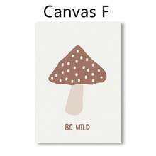 1pc Boho Foot Mushroom You Are Loved Play All Day Be Wild Home Nursery Art Canvas Painting Room Wall Decor Posters Picture Decoration Gift Optional Frame,Wall Art With Frame - Multicolor - View 43