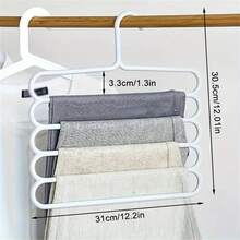 Multi-Functional 5-Layer Pants Hanger, Non-Slip, Multi-Layer Clothing Storage Cabinet Clothing Hanger, Scarf Storage Rack, Retail Display Pants Rack - Multicolor - View 2