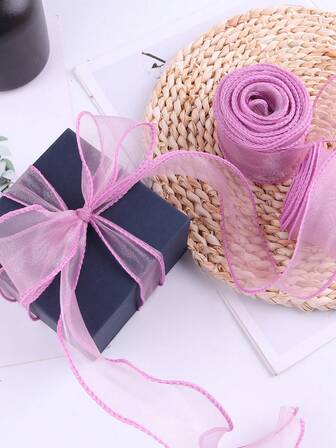 2m Mermaid Tail Organza Ribbon, 4cm Wide, Floral Gift Wrapping Decor Ribbon