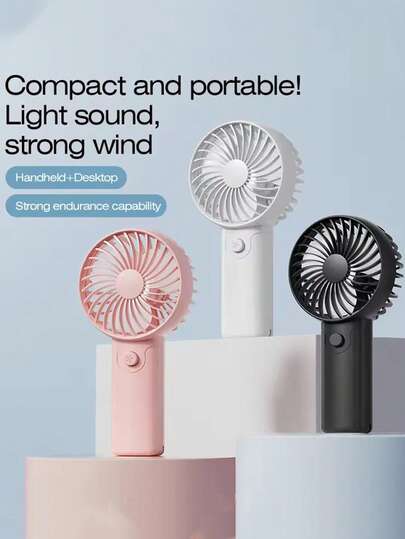 قطعة واحدة مروحة يدوية صغيرة تعمل ببطارية، متناسبة مع الجنسين ،تدفق هواء مستقر، مناسبة كهدية، للسفر والخارج والشاطئ والمنزل والمكتب، للاستخدام اليومي (البطاريات غير مشمولة)
