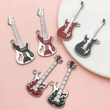 Rockstar DIY Kit: 2/6pcs Elegant Guitar Pendants - Perfect For Band Merch Jewelry Making" (Niche Appeal)