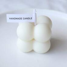 1pc Bubble Cube Shaped Decorative Smokeless Scented Candle, Household Bedroom Decoration,Gifts Birthday Graduation,Gifts
