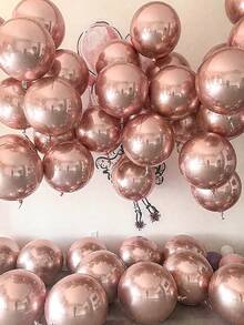 1/3/5pcs 10in/18in/32in Rose Gold 4D Effect Foil Balloons, Holographic Spherical Foil Balloons, Floatable When Filled With Helium, Suitable For Birthday Party, Bachelor Party, Engagement, Wedding, Christmas, New Year, Anniversary - 玫瑰金 - 查看 8
