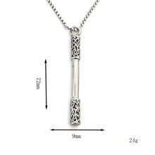 1pc Stainless Steel Necklace With Vintage Monkey King Staff Pendant, Streetwear Jewelry For Men