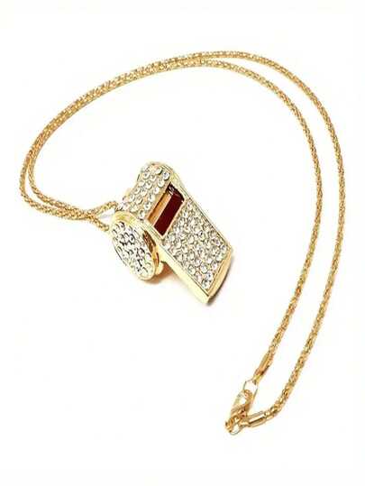 1个派对哨子，金色装饰哨子，金属流苏发声器，适用于生日庆祝、节日、派对用品和礼物，生日派对、成人派对、体育赛事、新年派对的助威道具，生日派对助威道具，派对喇叭，音乐哨子，生日派对，体育赛事，毕业派对，礼物，父亲节礼物，毕业季，教师节，教师感谢礼物，毕业礼物