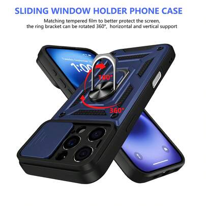 坚固的军用级手机壳，带隐藏支架，兼容 Apple 11/12/13/14/15/16 Pro Max、Galaxy S22/23/24/25+、A04/A05/A14/A15/A24/A25/A34/A54、S56/A36/A26 防水防震防摔防刮