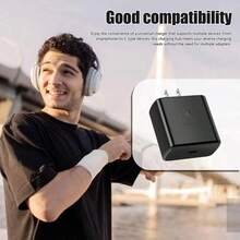 1个黑色USB-C超快充电器，兼容三星Galaxy S24/S24 Ultra/S24+/S23 Ultra/S23+/S22 Ultra/S21+/S20+/S10/Note20/Note10，兼容 15/15 Pro/16 Pro，45W PD USB-C墙式充电器，兼容三星Galaxy S21/S21 Ultra/S20/S20 Plus/S8/S9/S9 Plus/S10/S10e - 美規A型插(110-127V) - 查看 11