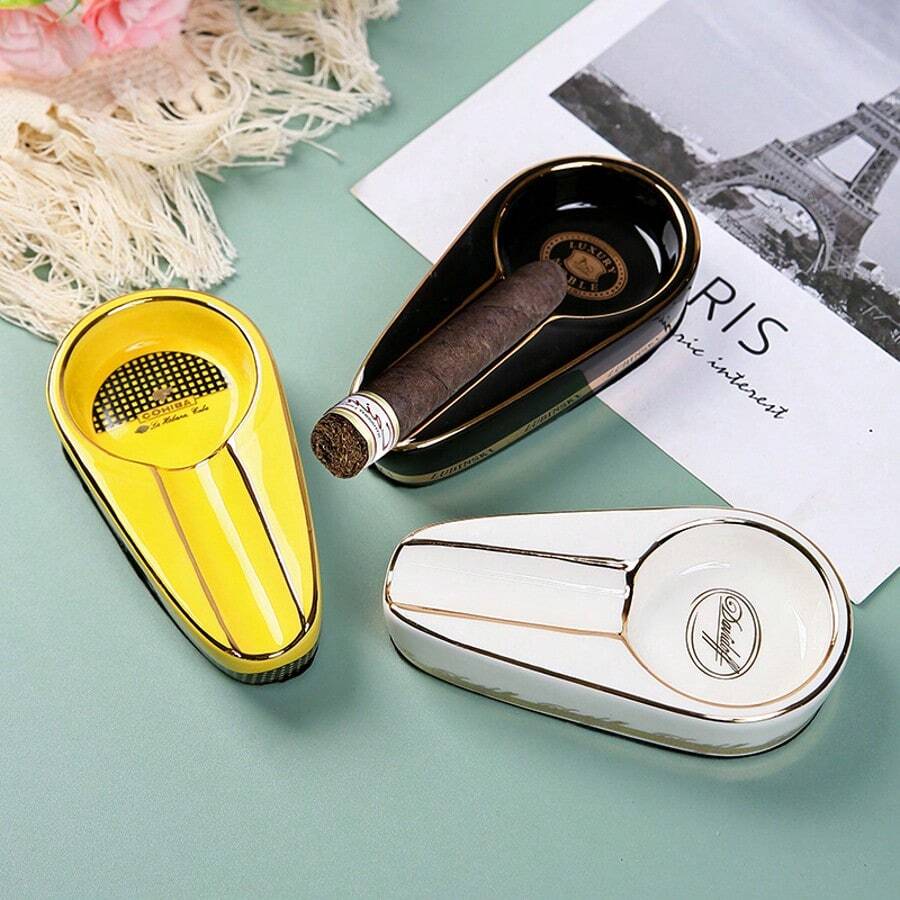 Cendrier pour cigare portable créatif, ustensiles de smoking, accessoires pour cigares, cendrier en céramique, cendrier pour cigare exquis, ornement de table