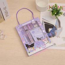 Sanrio 1 Box 6pcs, Sanrio Stationery Gift Set - Cartoon-Themed Notebook, Purse, Straightedge, Pencil, Pencil Tool, And Pencil Eraser - School Supplies & Prizes (Packaging Style Random) For Office, School, Drawing, Students, Boys & Girls, Halloween Decoration, Christmas,Back To School