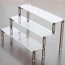 Self Installed 1-4 Layers Acrylic Display Frame Paper Cup Perfume Doll Display Frame Transparent Trapezoidal Doll Storage Rack