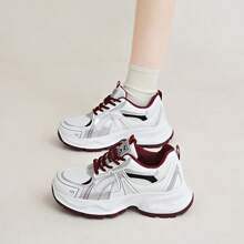 Damen dicksolige erhöhte Lässig Sneaker, Ins Stil, Frühling/Herbst, rutschfest, leicht, atmungsaktives Mesh, geeignet für Laufen & Lässig Tragen