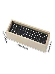 28pcs Wooden Dominoes Set - Push And Drop Board Game, Suitable For Outdoor Camping And Travel, Classic Black & White Dominoes With Storage Box, Outdoor Game | Classic Board Game | Durable Structure, Classic Board Game Travel Box, Black Wooden Dominoes Tabletop Game Toy, Camping Accessory, For Interactive Games, Family Gathering And Party Entertainment Game, Game - Multicolor - View 7