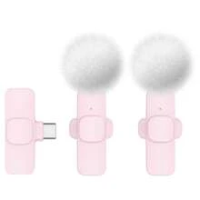 Wireless Lavalier Microphone For Phone TypeC Lapel Mics Plug-Play 2.4G Ultra-Low Delay Built-In Noise Reduction Chip Working Time For Video Recording Interview Podcast Vlog