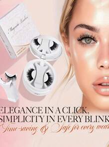4pcs Magnetic Eyelashes + 1pc Eyelash Curler + 1pc Storage Box, Magnetic False Eyelashes, Magnetic Eyelash Curler, Glue-Free, Soft Adherence, Easy To Wear, No Deformation, Delicate, Lightweight