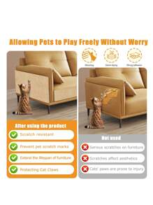 Anti Cat Scratch Sofa Cat Crawling Mat Grinding Climbing Frame Sofa Protection Self-Adhesive Carpet Furniture Protector Cats Scratch Board Cats Toys/Cat Scratching Post Wall Sticker Design, Multifunctional Cat Scratching Pad For Cats - Indoor Play And Scratching, Sofa And Furniture Protector - Perfect Gift For Cat Owners1pcs