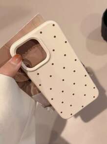 1 pieza Funda de teléfono suave con estampado de lunares de diseño coreano minimalista y de estilo Ins, compatible con las series Apple 16/15/14/13/12/11, resistente al agua, a los golpes y a los arañazos