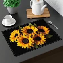 1/4/6/8/12 Piezas Manteles de mesa impresos de lino lavables, almohadillas protectoras de superficie, manteles de mesa de comedor para interiores y exteriores, adecuados para fiestas festivas, decoración de cocina y mesa de comedor