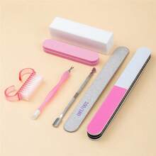 7pcs Nail Care Tool Set, Manicure & Pedicure Kit For Buffing, Polishing, Cleaning And Cuticle Removal,Nail Supplies,Nail Tools,Nail Art Tools,Back To School,Nails,Nail Tools For Press On Nails,Manicure Pedicure Tools