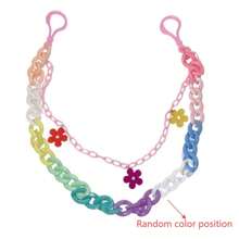 Fashionable Everything Hip Hop Pants Dual-Layer Resin Chain Hipster Network Red Pants Rainbow Candy Color Gradient Punk Style Detachable Chain Summer, School Fall, Autumn, Halloween