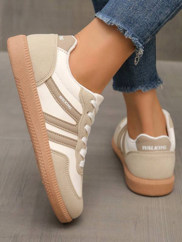 Women's Summer Breathable Casual Flat Shoes, Soft Sole Non-Slip Color Patchwork Outdoor Sports Shoes, Spring & Autumn