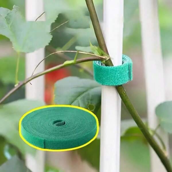 10pcs High-Strength Reusable Plant Support Ties, Adjustable Gardening Clips, 100cm/Roll