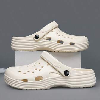 2025 Summer New Men's Thick Sole Anti-Slip Sandals, Dual-Use Slide Shoes Closed Toe Beach Slippers