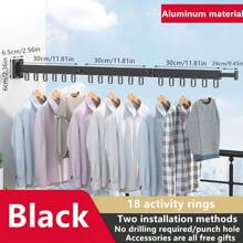 Heavy Duty Folding Drying Rack, No Hole Invisible Folding Clothesline, Window Sill Balcony Telescopic Indoor And Outdoor Wall-Mounted Clothes Rack, For Drying Clothes, Socks, T-Shirt Metal Clothes Rod.