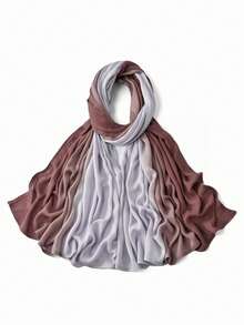 1 Pc Women Multi-Color Gradient Headscarf, Soft Modal Scarf, Versatile Elegant Fashion Wrap, Suitable For Daily Gatherings In Multiple Occasions, Scarves, Jersey Hijabs - Multicolor - View 23