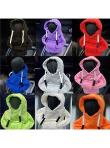 1pc 2025 New Design Car Gear Shift Knob Cover, Fashionable Mini Hoodie Sweatshirt, Car Gear Shift Head Decor, Interior Accessory