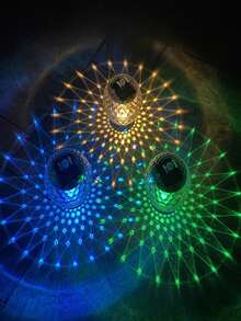 1pc Solar Powered Floating Pool Light, LED Changing Color - White - View 3