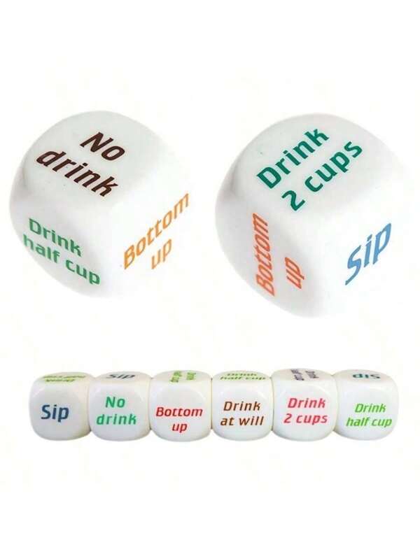 1/2/3/4/5 pezzi Dadi da bere: aggiungi divertimento ed eccitazione alla tua prossima festa con questo accessorio per il gioco da bere! Puoi creare le tue regole con !(Colori delle lettere spediti in modo casuale)