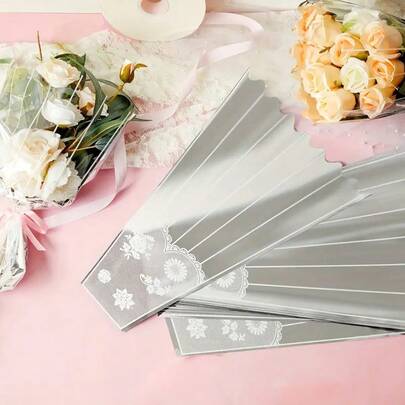 15pcs Reflective Multi-Pocket Bags For Funeral Flower Bouquet Packaging, Memorial Wreath Packaging Supplies, Suitable For Anniversary Remembrance Of Relatives, Loved Ones, Friends, Nostalgia Bouquet OPP Bags