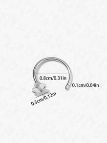 1 Stück Nasenring aus Edelstahl in C-Form mit glänzendem quadratischem CZ, Nasenpiercingschmuck, silberfarbener Nasenring, Nasenspange, Nasenringpiercing, Hipp Hop Mode Punk Körperschmuck für Frauen und Mädchen, Frauengeschenke, geeignet für Tanz, Party, Reisen, tägliche Freizeitkleidung