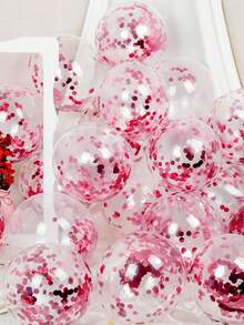 10 个 12 英寸混合彩色五彩纸屑乳胶氦气球，闪亮透明气球，适用于婚礼、生日、派对、返校、毕业装饰，颜色有彩色、粉色、红色、金色、橙色、绿色、玫瑰金、浅蓝色、海军蓝、银色、紫色闪光气球