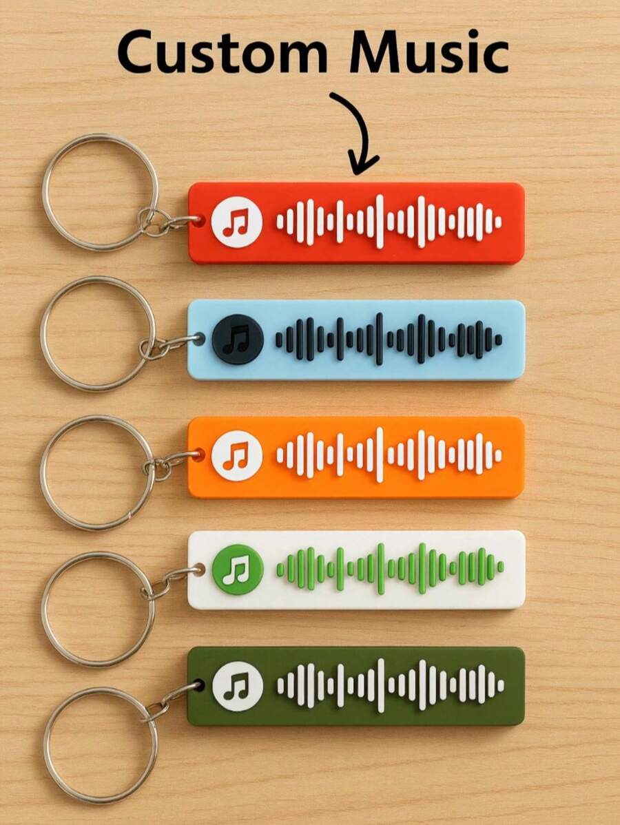 1 Pc Personalised Spotify Code Keychain, 24 Colour Options For Individual Design, 3D Printed Music Gift, Customizable Personal Music Gift For Birthdays, Anniversaries, Valentine's Day, Weddings, Or Everyday Accessory
