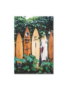1 件春季复古立式冲浪板海报和印刷品帆布画复古墙面艺术画适用于家庭客厅装饰可选画框 - 彩色 - 查看 12