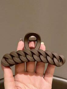 4pcs/1pc Women Black, White, Khaki, Brown Large Size Lightweight Plastic Hair Clips, Fashionable, Elegant, Simple Solid Color Hair Claws Suitable For Daily Wear, Casual, Party, Commute, Vacation, Hairstyle, Washing Face, Bathing, Makeup, Laundry Hair Accessory, Fall, Travel, Hair Tools Women, Hair Stuff, Fall, Travel Women, Hair Tools, Hair Stuff, Stuff, Travel, Hair Stuff, Stocking Stuffers For Adult, Hair Stuff, Women's Accessories, Stocking Stuffer, Coming-Of-Age Hair Accessory, Gift Ideas Beauty Stocking Fillers, Gifts For Women - Multicolor - View 6