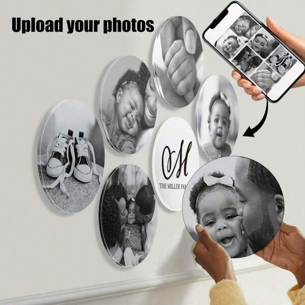 1/6/12Pcs Resistant Custom Picture, Personalized Creative Hive Collage, Family Gift,PMMA Material,No Electricity Needed, Easy Peel And Stick Wall Art For Family And Friends,Celebrity, Racing, Couple, Family, Pet, Friend, Holiday, Wedding, Anniversary, Birthday