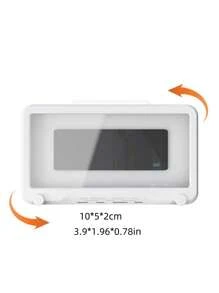 360° Rotatable Bathroom Phone Holder - Wall Mounted, Transparent Anti-Fog Touch Screen Holder. Bathroom Accessories, Shower Smartphone Holder/Phone Box, Suitable For Bathroom And Toilet, Bathroom Plastic Shower Curtain, Kitchen, Convenient For Watching Movies/Watching Live Broadcasts.