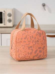 1pc Ink Painting Pattern Insulated Lunch Bag, Large Capacity Reusable Lunch Tote, Waterproof And Portable Design, Ideal For School And Office - Keep Your Food Fresh And Delicious, Bento Box Bag, Carry Bag, Kitchen Picnic