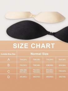 Sujetador negro con tono de piel para mujeres, sujetador reutilizable push-up, sujetador invisible sin espalda para todas las estaciones