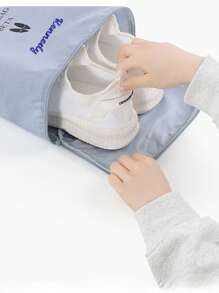 1 pièce Sac de rangement pour chaussures personnalisé avec broderie, sac de voyage portable grande capacité pour chaussures, organiseur de chaussures pour voyage d'affaires et vacances, couvre-chaussures de sport et de pantoufles, sac à chaussures imperméable, anti-poussière et anti-humidité, sac à chaussures dédié au fitness et aux voyages, convient pour un usage quotidien, cadeau pour la famille, les amis, la mère, le père, convient pour la fête des mères, la fête des pères, la Saint-Valentin, la fête des infirmières, Noël, cadeau d'anniversaire personnalisé