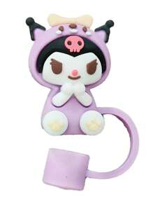 Sanrio 1 pezzo Coperchio in silicone kawaii a forma di personaggi della serie Sanrio Hello Kitty, My Melody, Kuromi, Cinnamoroll per tazze e bicchieri con cannucce, accessori, articoli per la scuola