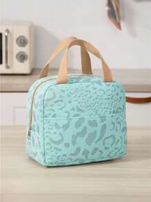 1pc Ink Painting Pattern Insulated Lunch Bag, Large Capacity Reusable Lunch Tote, Waterproof And Portable Design, Ideal For School And Office - Keep Your Food Fresh And Delicious, Bento Box Bag, Carry Bag, Kitchen Picnic