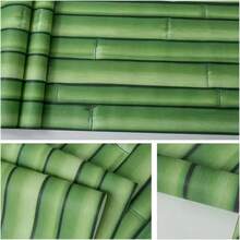 绿竹林可移除墙纸，耐油，适用于餐厅、书房、客厅、宿舍、卧室、电视背景墙装饰，家居餐桌改造，易于安装和可移除的房间装饰家居装饰贴纸个性化墙贴