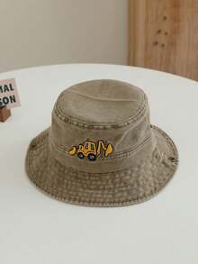 1 件儿童汽车刺绣渔夫帽，防晒帽适合徒步旅行和骑自行车 - 1PC - 查看 20