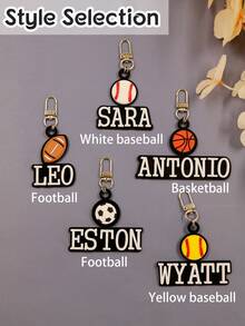Custom Sports Ball Key Chain,Personalized Keychain,Customized Acrylic Ball Keychain,Customizable Keychain Names,Bag Ornaments,Sports Design,Unique Gifts For Sports Enthusiasts,Suitable For Mother's Day,Anniversary,Valentine's Day,Father's Day,Children's Day,Decoration,Birthday Gifts,Students,Children - Multicolor - View 4