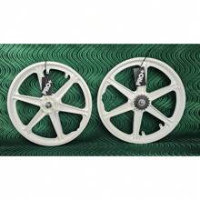 PRO+ 20" BMX Bicycle GT Style Mag Wheels - White With 6 Spokes, Ideal For BMX Bikes